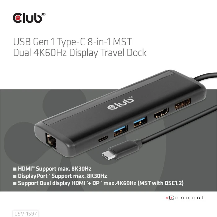 Club 3D 7in1 Hub, USB-C 3.0 [Stecker]