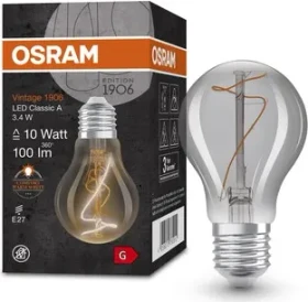 Osram Ledvance Filament LED Vintage 1906 Clas A 10 3.4W/818 E27