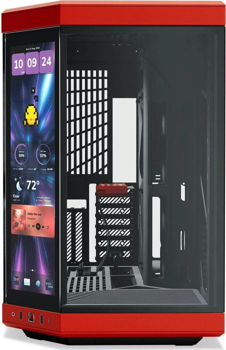 Hyte Y70 Touch Infinite Black Cherry, rot/schwarz, Glasfenster