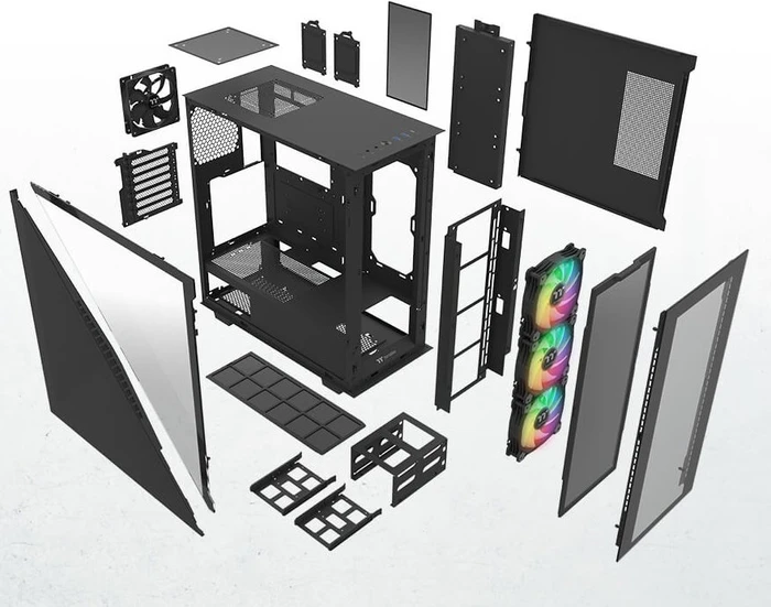 Thermaltake Divider 300 TG ARGB, schwarz, Glasfenster