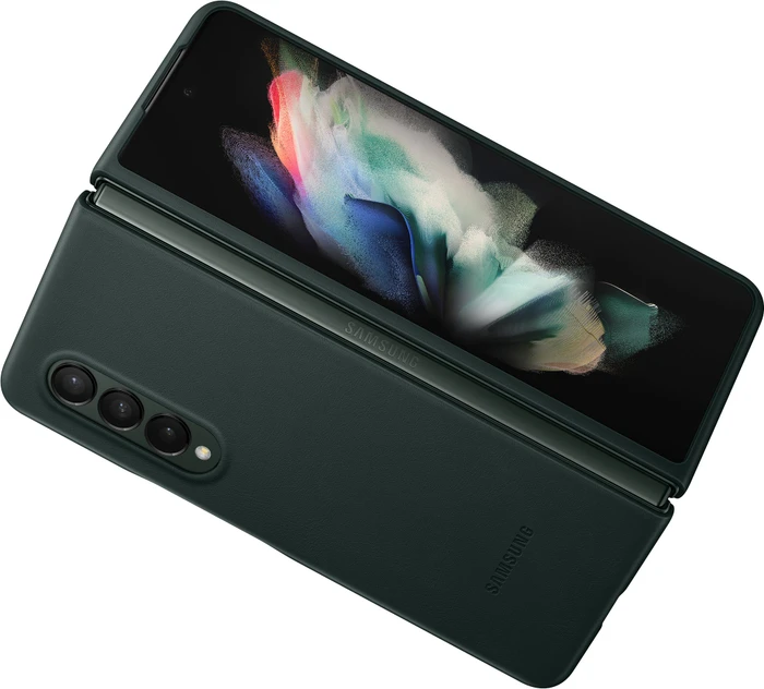 Samsung Leather Cover für Galaxy Z Fold 3 5G grün