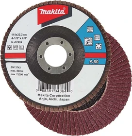 Makita Schleifscheibe Keramik-Aluminium-Oxid abgewinkelt K80, 115mm, 1 Stück