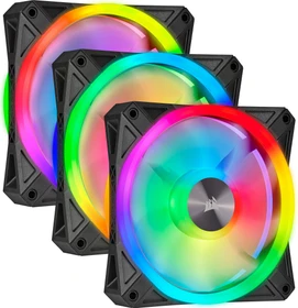 Corsair QL Series iCUE QL120 RGB PWM Triple Fan Kit, schwarz, LED-Steuerung, 120mm, 3er-Pack
