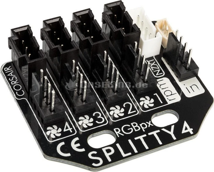 Aqua Computer RGBpx Splitty4, Lüfterverteiler, Lichtsteuerung, 4-fach