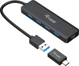 Equip 4 Port USB Hub, 4x USB-A 3.0, USB-C 3.0/USB-A 3.0 [Stecker] (128959)
