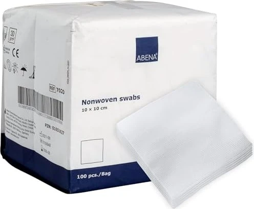 Abena Curi Med Vlieskompressen unsteril, 10 x 10cm, 100 Stück