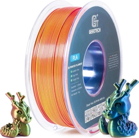 Geeetech PLA Silk, Tri-Color Red, Yellow, Blue, Spule, 1.75mm, 1.00kg