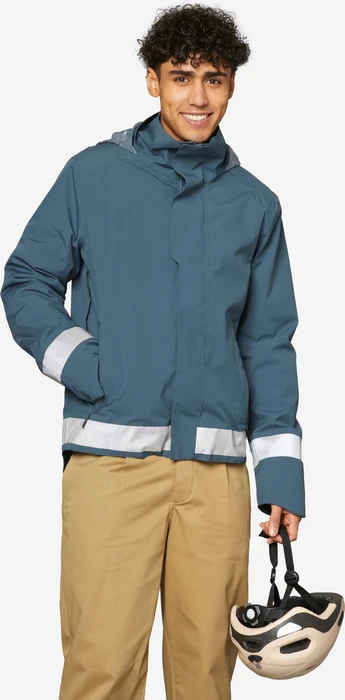 BTWIN Fahrrad City 540 Fahrradjacke blau/beige (Herren)