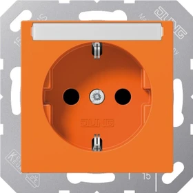 Jung Serie A Steckdose mit Schriftfeld, orange