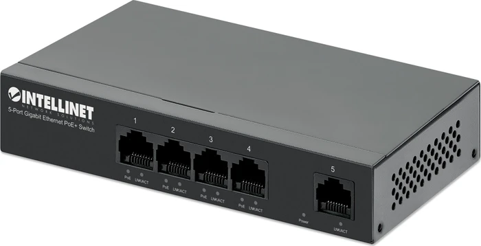 Intellinet Desktop Gigabit Switch, 5x RJ-45, 40W PoE+