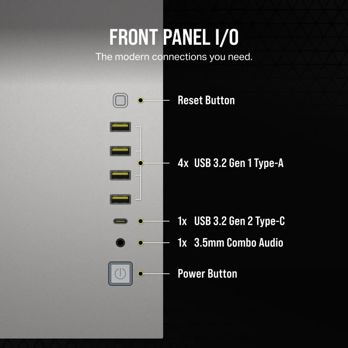 Corsair 6500X White/Satin Gray Aluminium, weiß/silber, Glasfenster