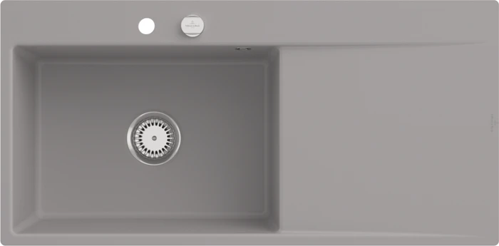 Villeroy & Boch Subway Style 60 flat flächenbündig Becken links mit Ablauffernbedienung fossil