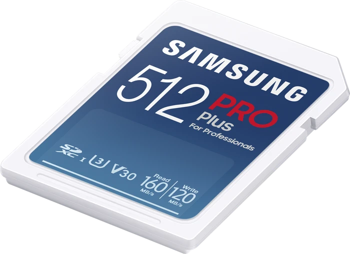 Samsung PRO Plus for Professionals R160/W120 512GB, UHS-I U3, Class 10