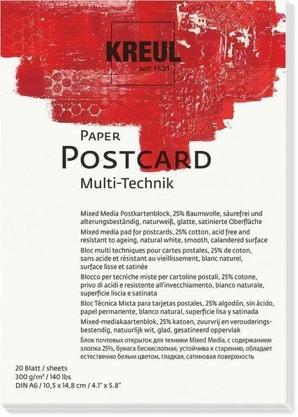 Kreul Paper Postcard Postkartenblock, A6, 20 Blatt (69031)