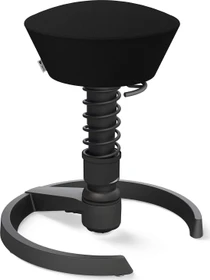 Aeris Swopper New Edition Bürohocker mit Gleitern, Feder Standard, Gestell Alu schwarz, Bezug Wollmischung Select schwarz