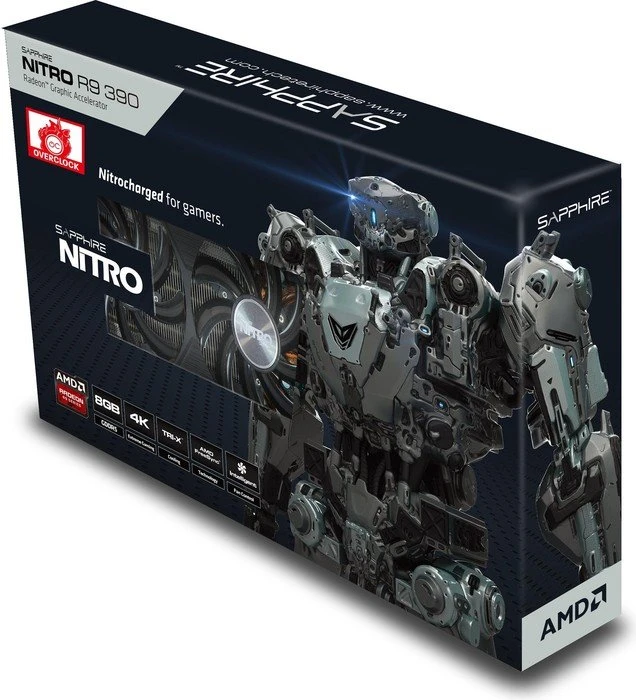 Sapphire Radeon R9 390 Nitro, 8GB GDDR5, DVI, HDMI, 3x DP, lite retail