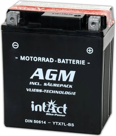 intAct Bike-power AGM YTX7L-BS