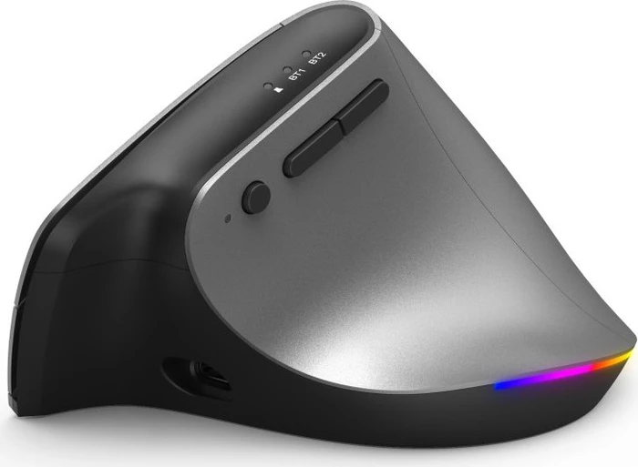 Hama EMW-700 Vertical Ergonomic Multi Device Mouse, grau/schwarz, USB/Bluetooth