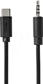 Nedis USB-C Adapter USB 2.0 USB-C Stecker/3.5mm Stecker vernickelt 1.00m schwarz