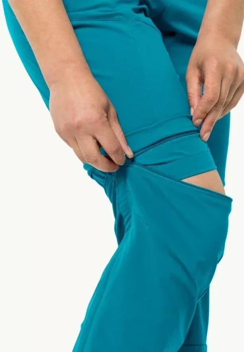 Jack Wolfskin Glastal Zip Away Zip-Off Hose lang tile blue (Damen)