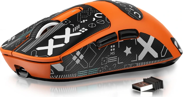 Attack Shark X3 Wireless Gaming Mouse orange, inkl. Grip Tape, USB/Bluetooth