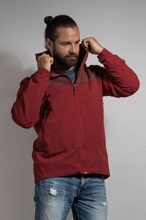 Tatonka Lajus Hooded Funktionsjacke aubergine/lava-red (Herren)