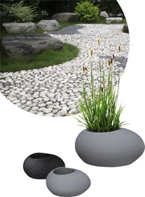 Scheurich Flow 280 oval 48cm stony black