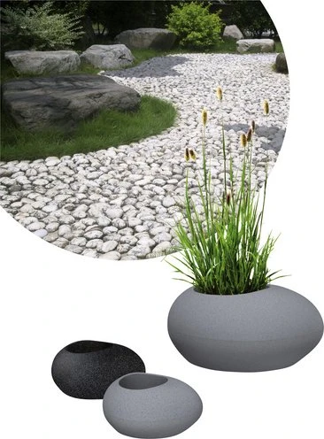 Scheurich Flow 280 oval 48cm stony black