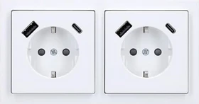 Busch-Jaeger Future Linear USB-Steckdose mit erhöhtem Berührungsschutz, studioweiß