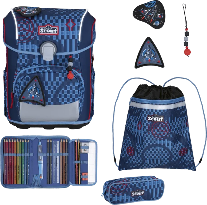 Scout Neo Exklusiv Safety Light Space Explorer Schultaschen-Set, 4-tlg.