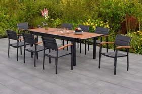 Merxx Paxos Gartenmöbel-Set grau/braun, 9-tlg.