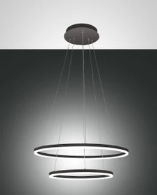 Fabas Luce Giotto Hängeleuchte 60cm 2-flammig schwarz