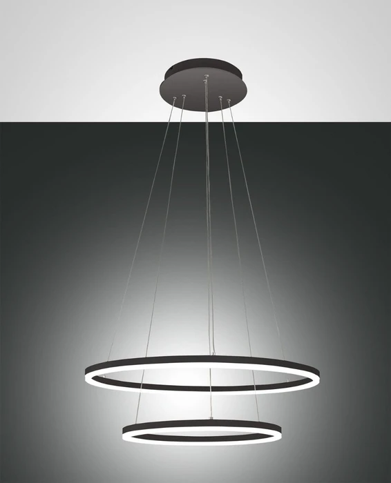 Fabas Luce Giotto Hängeleuchte 60cm 2-flammig schwarz