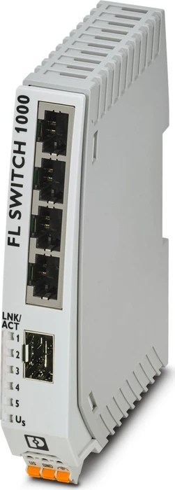 Phoenix Contact FL 1000 Industrial Railmount Switch 1004N-SFX, 4x RJ-45, 1x SFP