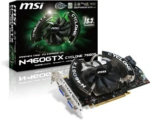 MSI GeForce GTX 460, N460GTX Cyclone 1GD5/OC, 1GB GDDR5, 2x DVI, Mini HDMI