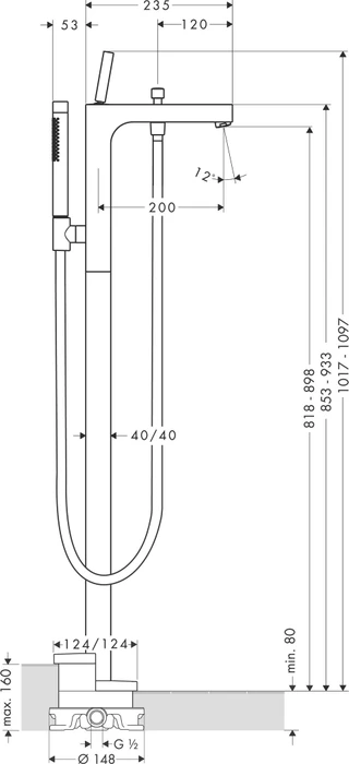 Hansgrohe Axor Citterio mit Pingriff chrom