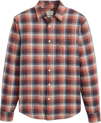 Levi's Sunset Pocket Standard Fit Cotton Linen Hemd langarm nolan plaid/sage (Herren)