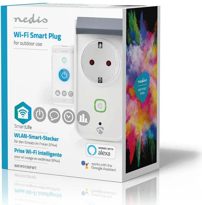 Nedis WLAN Smart-Steckdose Outdoor, 3680W, Typ F, Smart-Steckdose