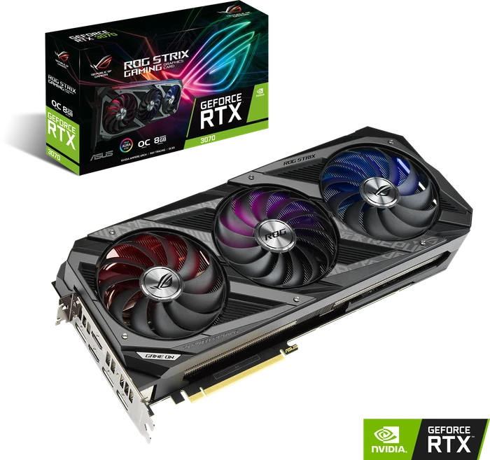 ASUS ROG Strix GeForce RTX 3070 OC, ROG-STRIX-RTX3070-O8G-GAMING, 8GB GDDR6, 2x HDMI, 3x DP