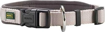 Hunter Neopren Vario Plus Halsung, Hundehalsband, Nylon, mit Neopren gepolstert, 40/2.0cm S-M, grau