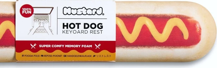 Mustard Hot Dog Keyboard Rest, Handballenauflage (Tastatur), braun/rot/gelb