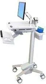 Ergotron StyleView SV41 Visitenwagen mit Monitor Arm elektrisch höhenverstellbarer mobiler Arbeitsplatz 57x50cm grau/grau