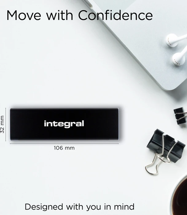 Integral SlimXpress Portable SSD, 1TB, USB-C 3.1