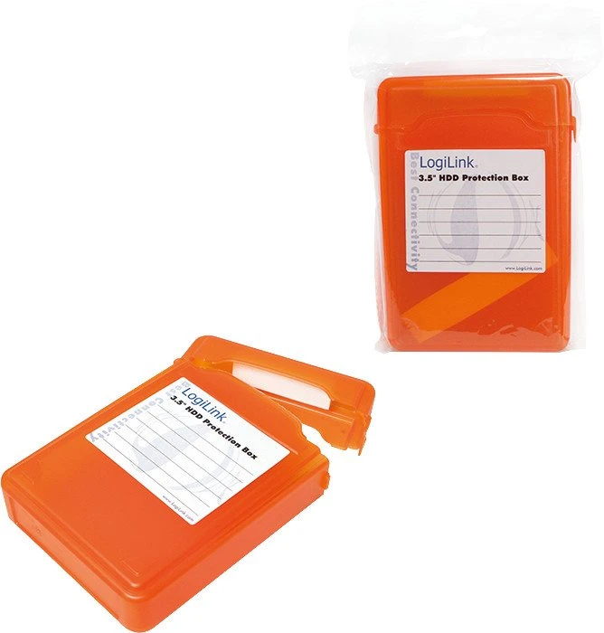 LogiLink Festplatten Schutz-Box, 3.5", orange
