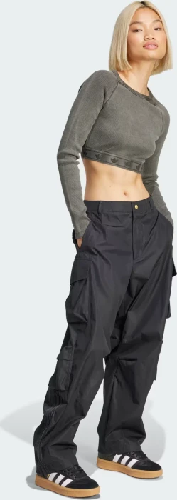 adidas Ribbed Crop Top Sweatshirt schwarz (Damen)