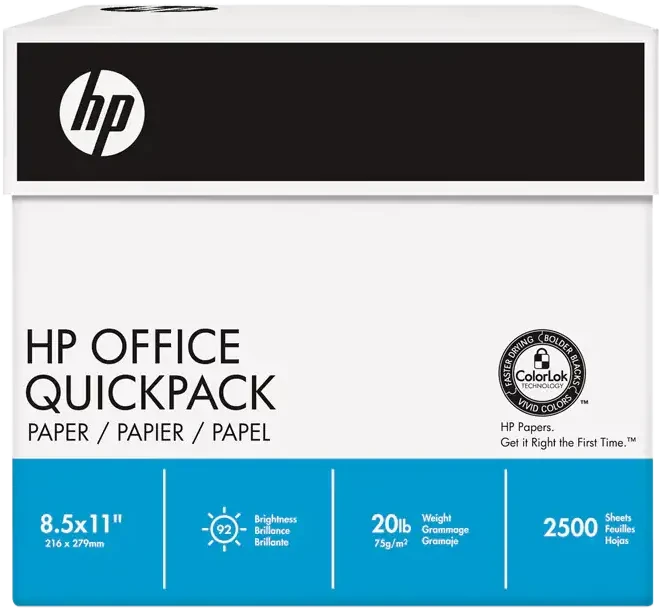 HP Officepapier Quickpack Universalpapier matt weiß, A4, 80g/m², 2500 Blatt