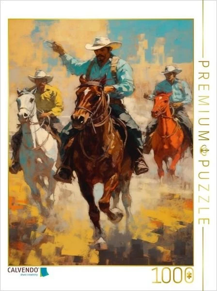 Calvendo Reiter der Unendlichkeit: Drei Cowboys im Wind