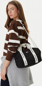 Tommy Hilfiger Essential Logomuster Crossbody Tote Shopper schwarz
