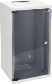 HMF Serverschrank 10", HMF 63400 12HE, Sicherheitsglastür, IP20, grau, 300mm tief