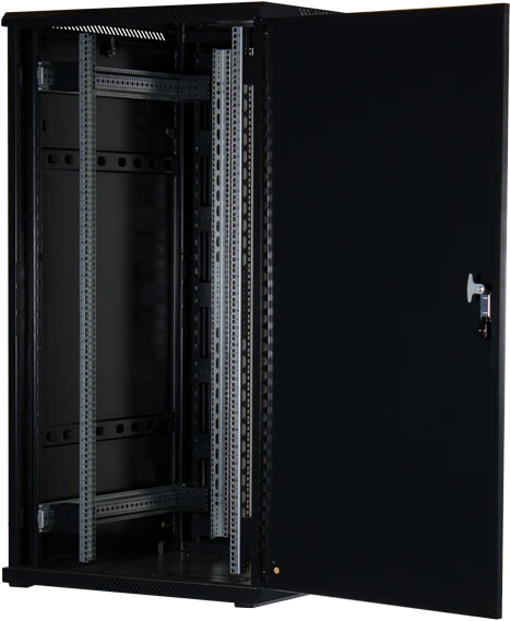 Rockstable 19" Serverschrank 32HE, Sicherheitsglastür, IP2X, schwarz, 1000mm tief